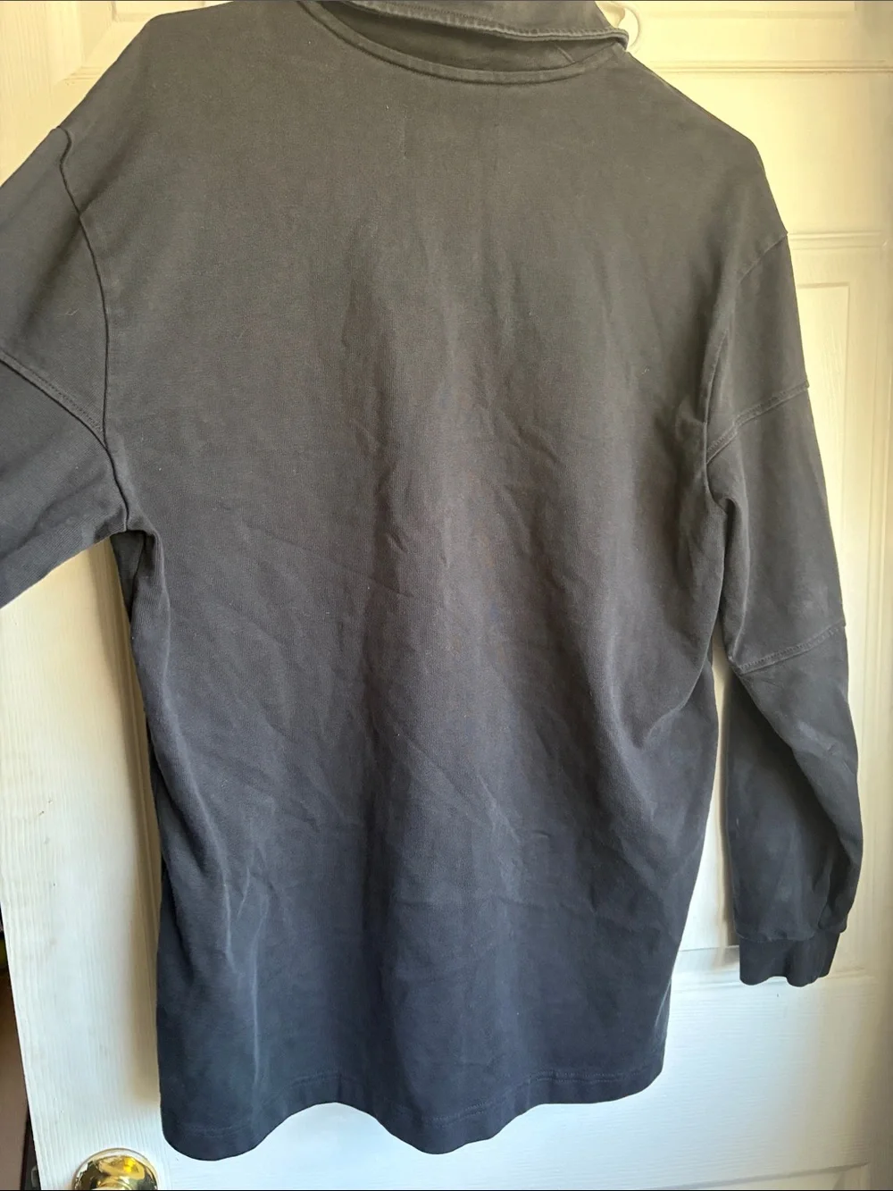 Jordan Men's Dark Gray Polo-Style Sweatshirt with Chest Lettering